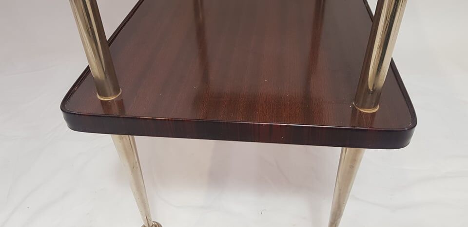 Desserte roulante vintage pieds dorés