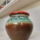 Vase vintage en céramique KIL de Yougoslavie : bordure marron, turquoise et rouge, années 1970