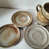 Ensemble à brunch vintage en grès du Marais, décor campagne