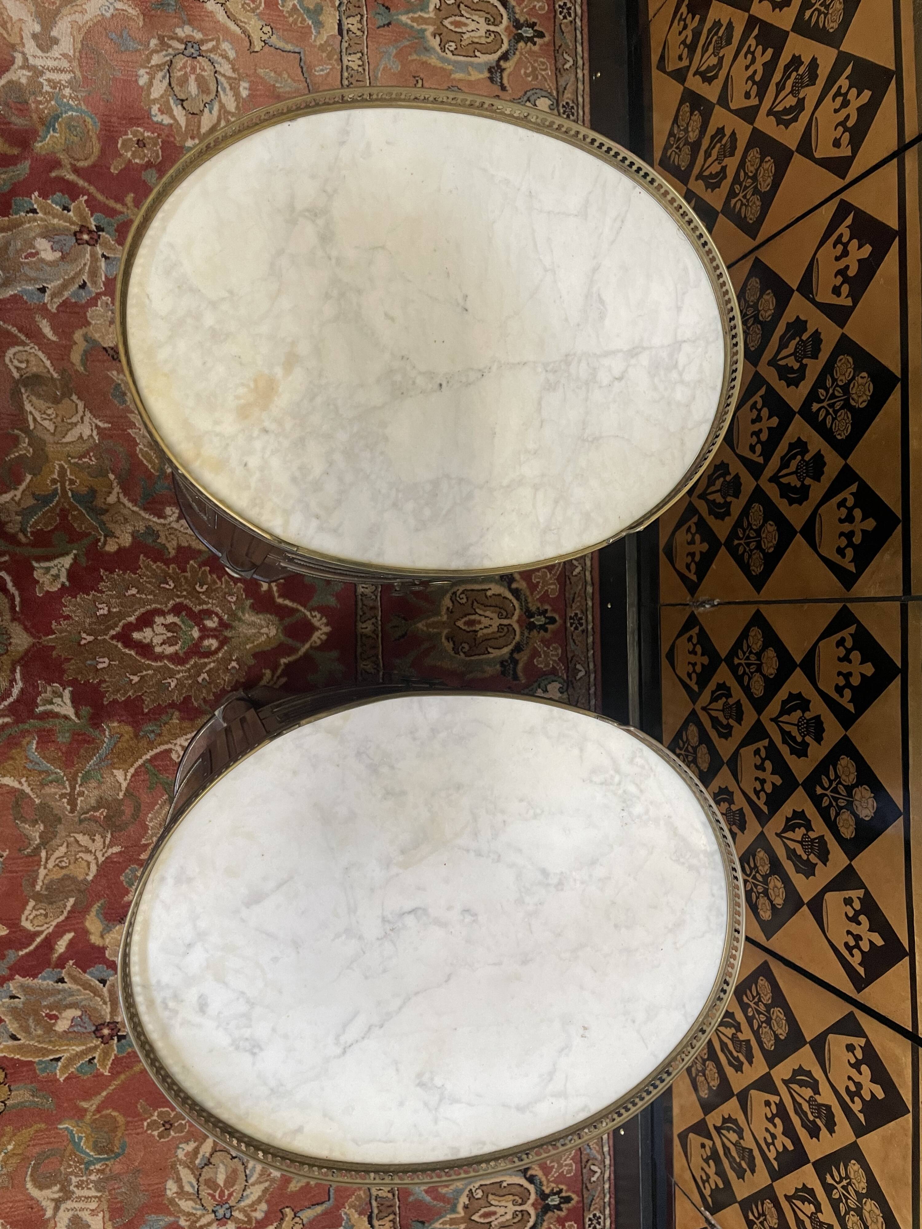 Pair of Louis XVI style bedside tables