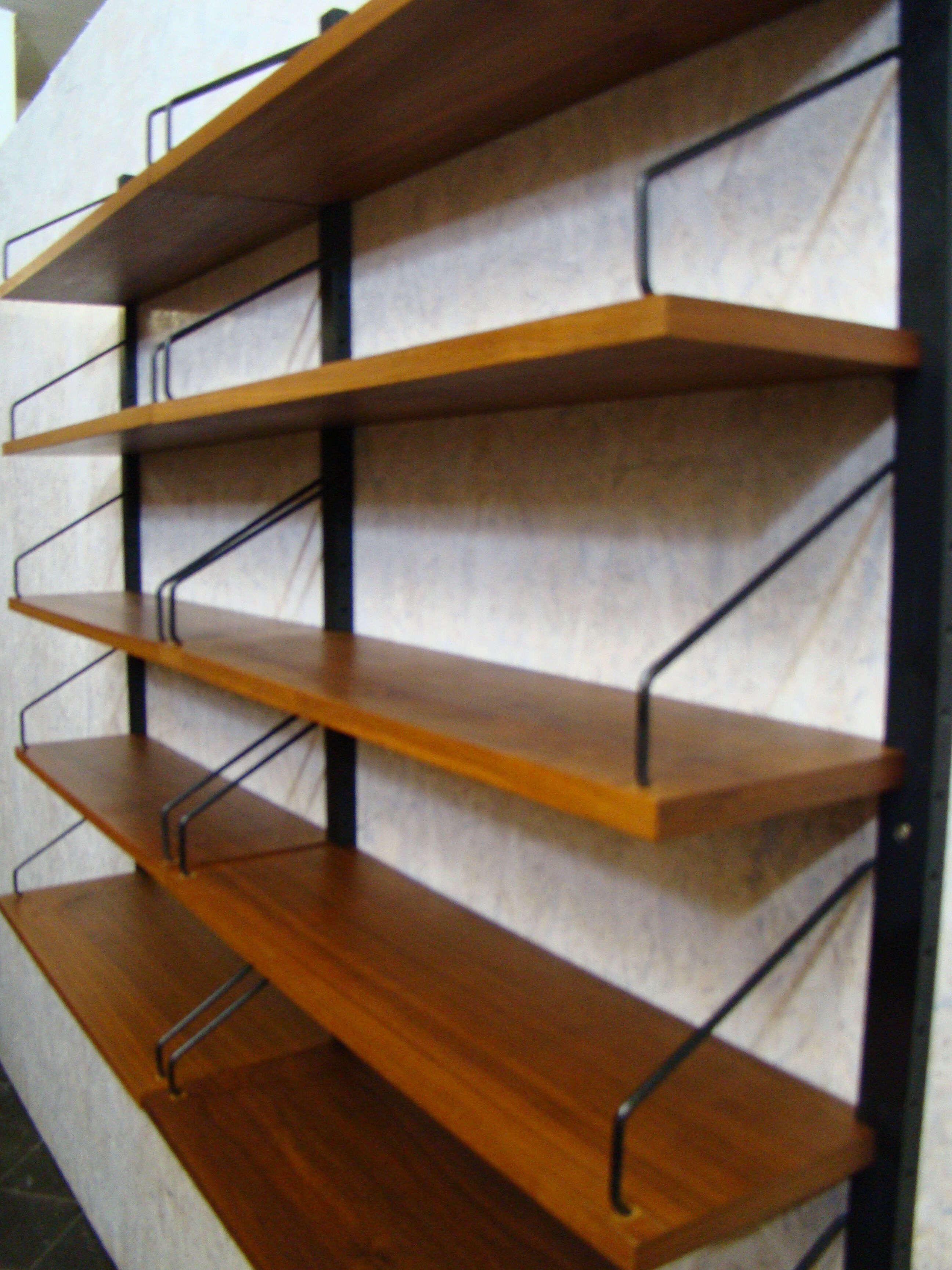 Vintage teak wall mounted shelving  system