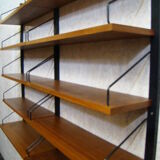 Vintage teak wall mounted shelving  system