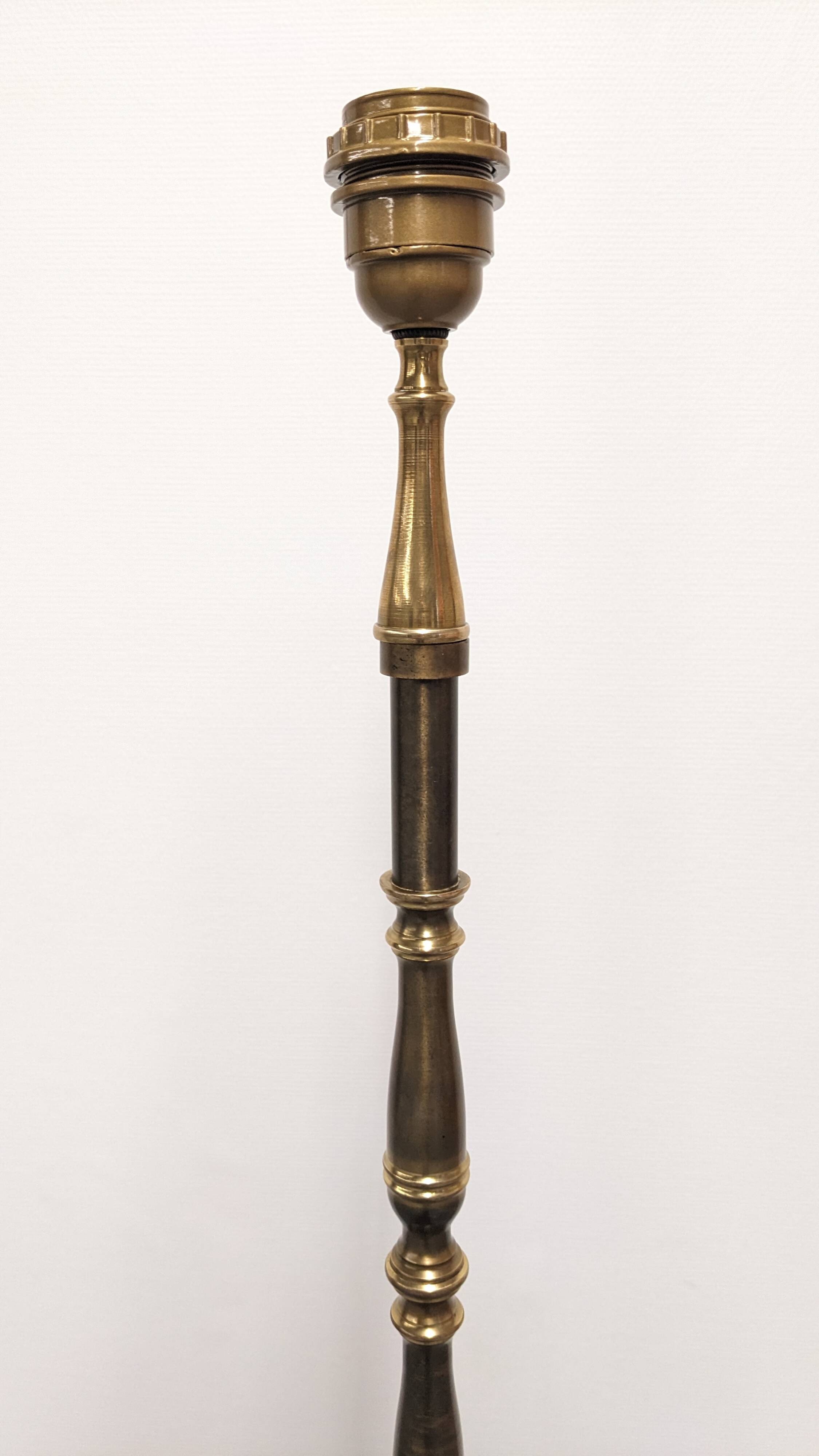 Tripod floor lamp in bronze, France circa 1960