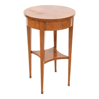 Marquetry pedestal table