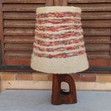 Authentic Lamp of the 70's Foot in Olivier Lampshade in wool