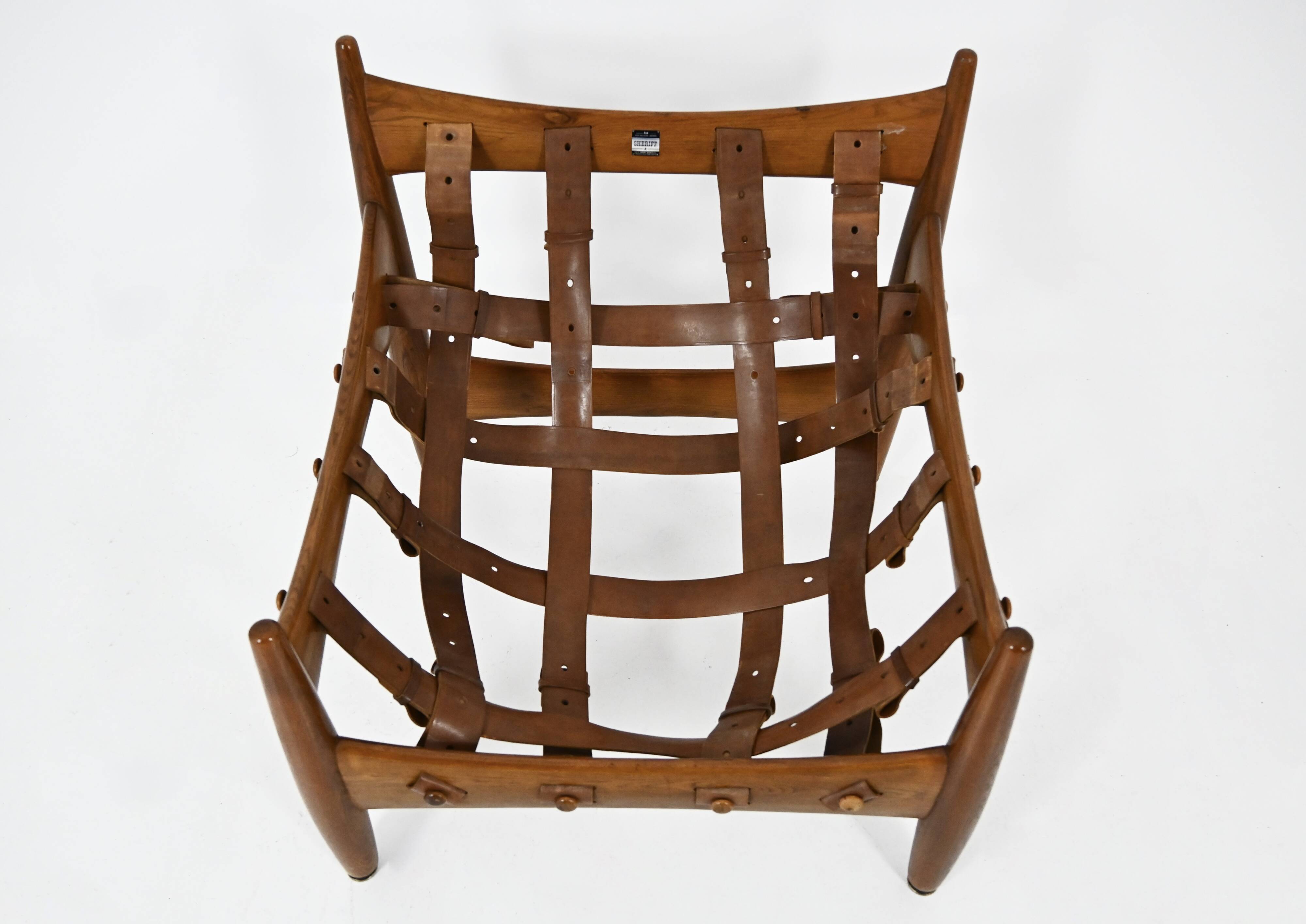 Armchair with footrest "Sheriff" by Sergio Rodrigues for ISA Bergam.