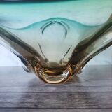 Coupe en verre ambré et vert