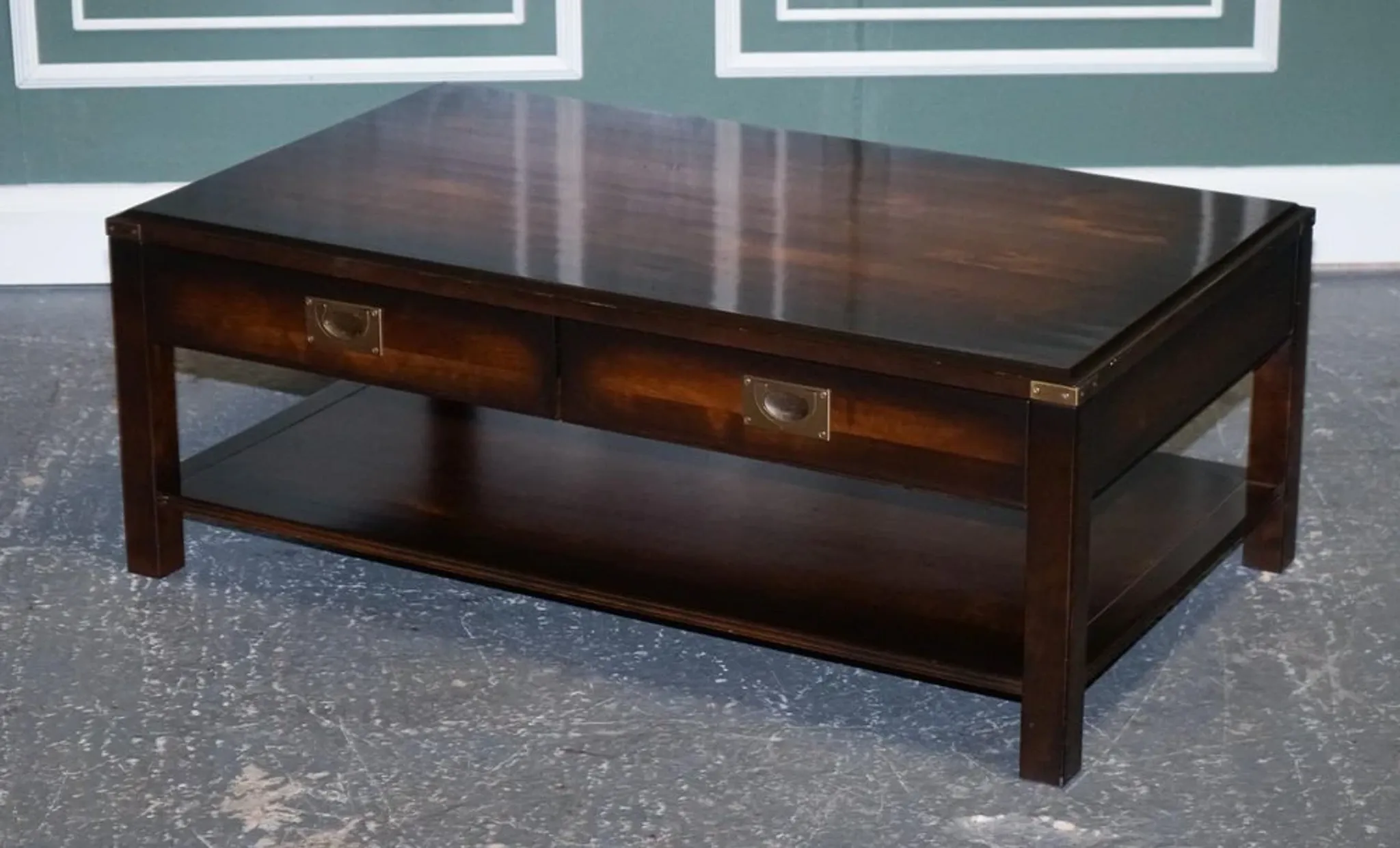 Vintage Military Coffee Table in Brass