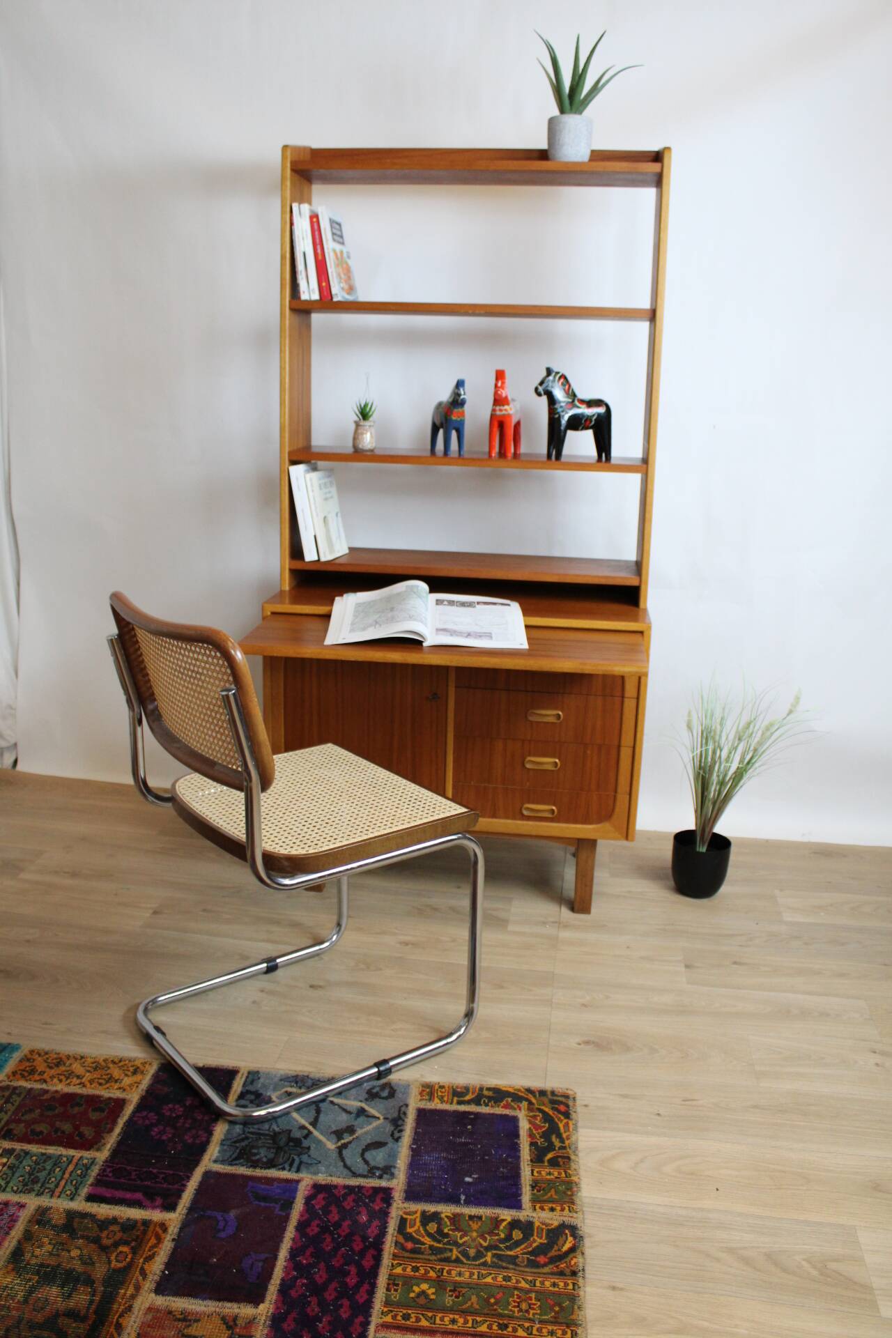 Bibliothèque multifonction vintage en teck 1960 DK