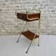 Bedside table in wood and metal, vintage, 50s-60s