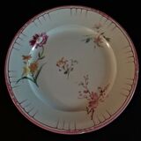 Flat earthenware plate by choisy le roi for au vase étrusque paris