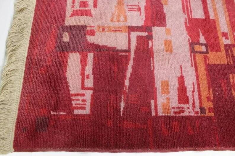 Tapis géométrique tchécoslovaque, années 1950