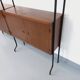 Vintage Italian double modular bookcase in wood and metal
