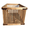 Caisse panier cage de filature XIXe à barreaux bois