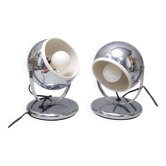 Pair of chrome ball lamps from the 1960s.