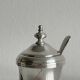 Mustard pot, sugar bowl in silver-plated metal