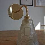 Vintage globe wall lamp in frosted glass