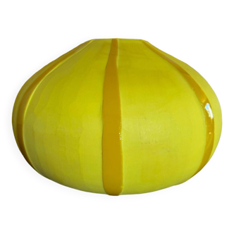 Vase pâte de verre jaune Art Déco