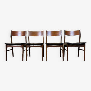 4x 60s 70s Teak Chair Dining Chair Danish Modern Design Denmark