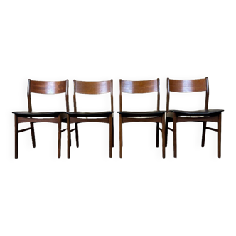 4x 60s 70s Teak Chair Dining Chair Danish Modern Design Denmark