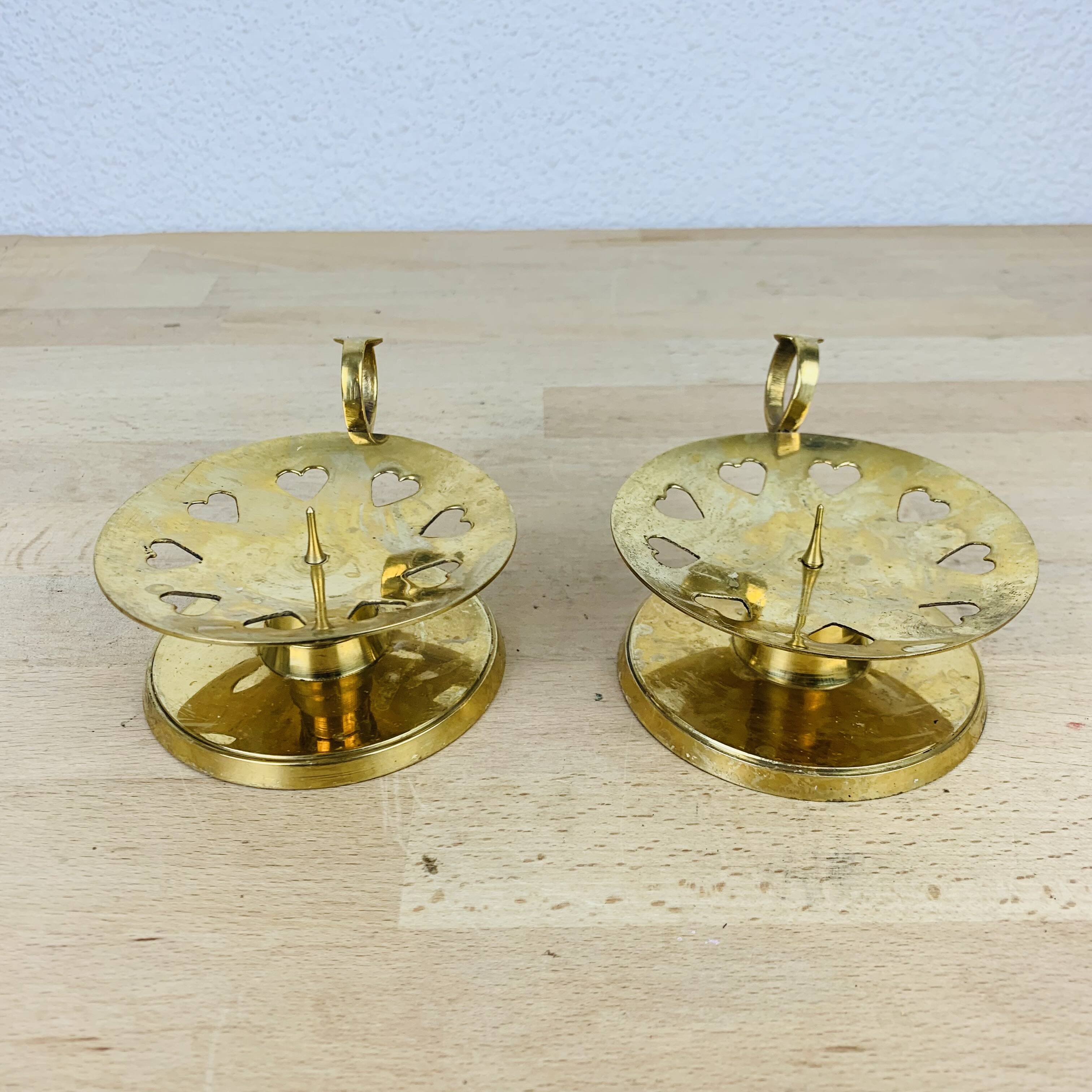 Pair of gilded brass cellar rat candlesticks