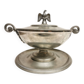 Pewter covered cup dish decorated with an imperial eagle empire napoleon