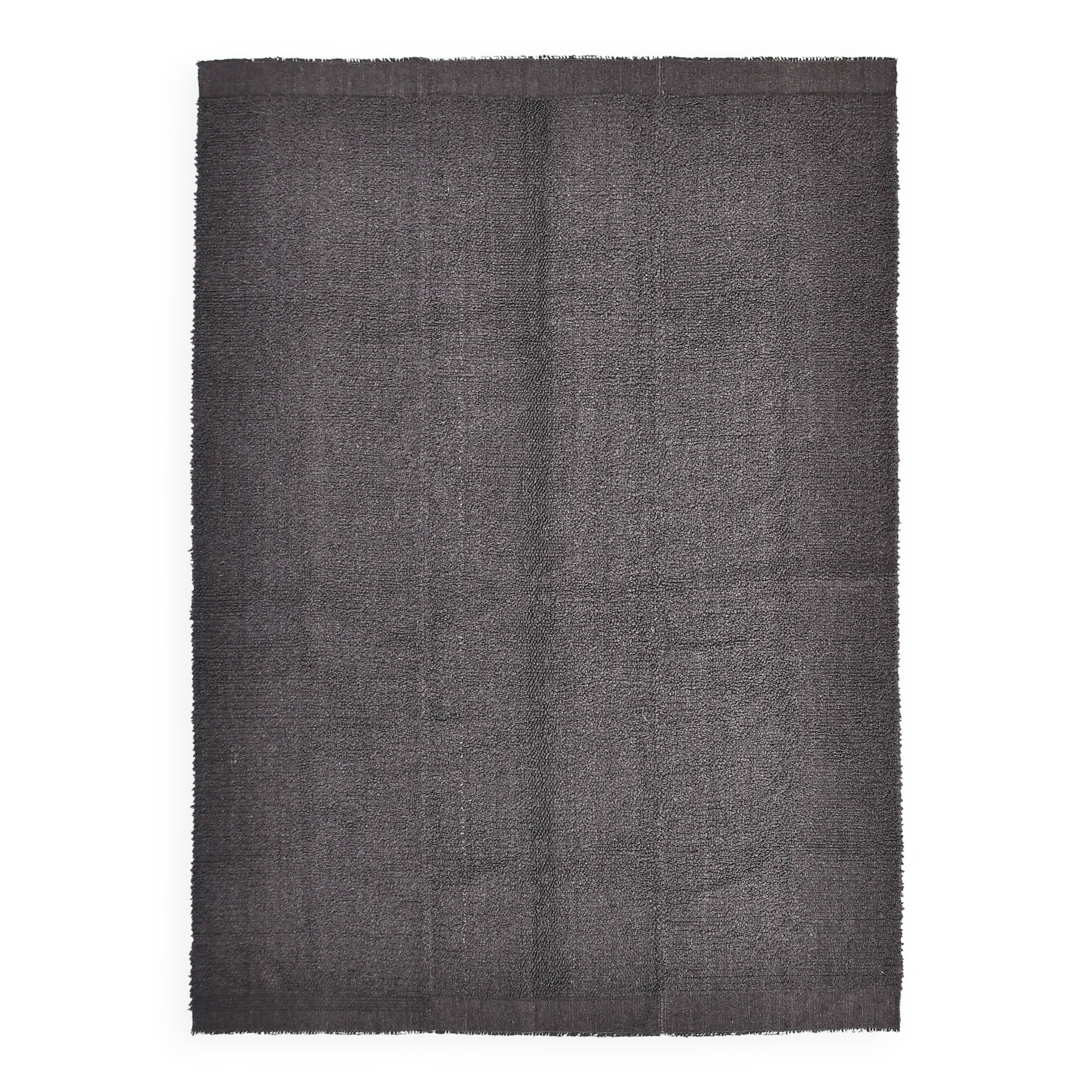 7x10 Brown & Gray Vintage Wool Rug 209x304Cm