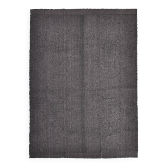 Tapis en laine vintage marron et gris 7x10 209x304 cm