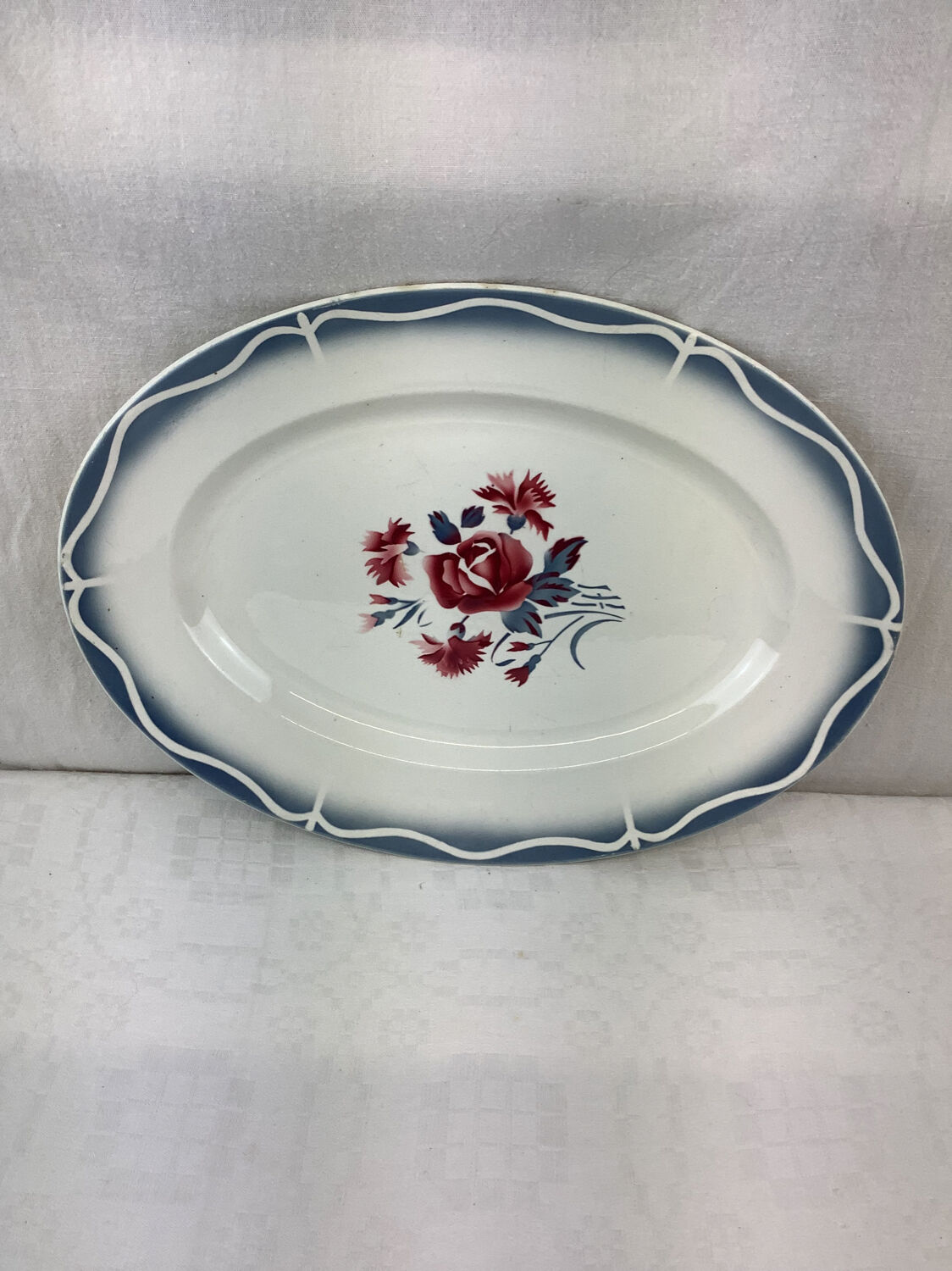 Old artisanal dish made in France Digoin Sarreguemines