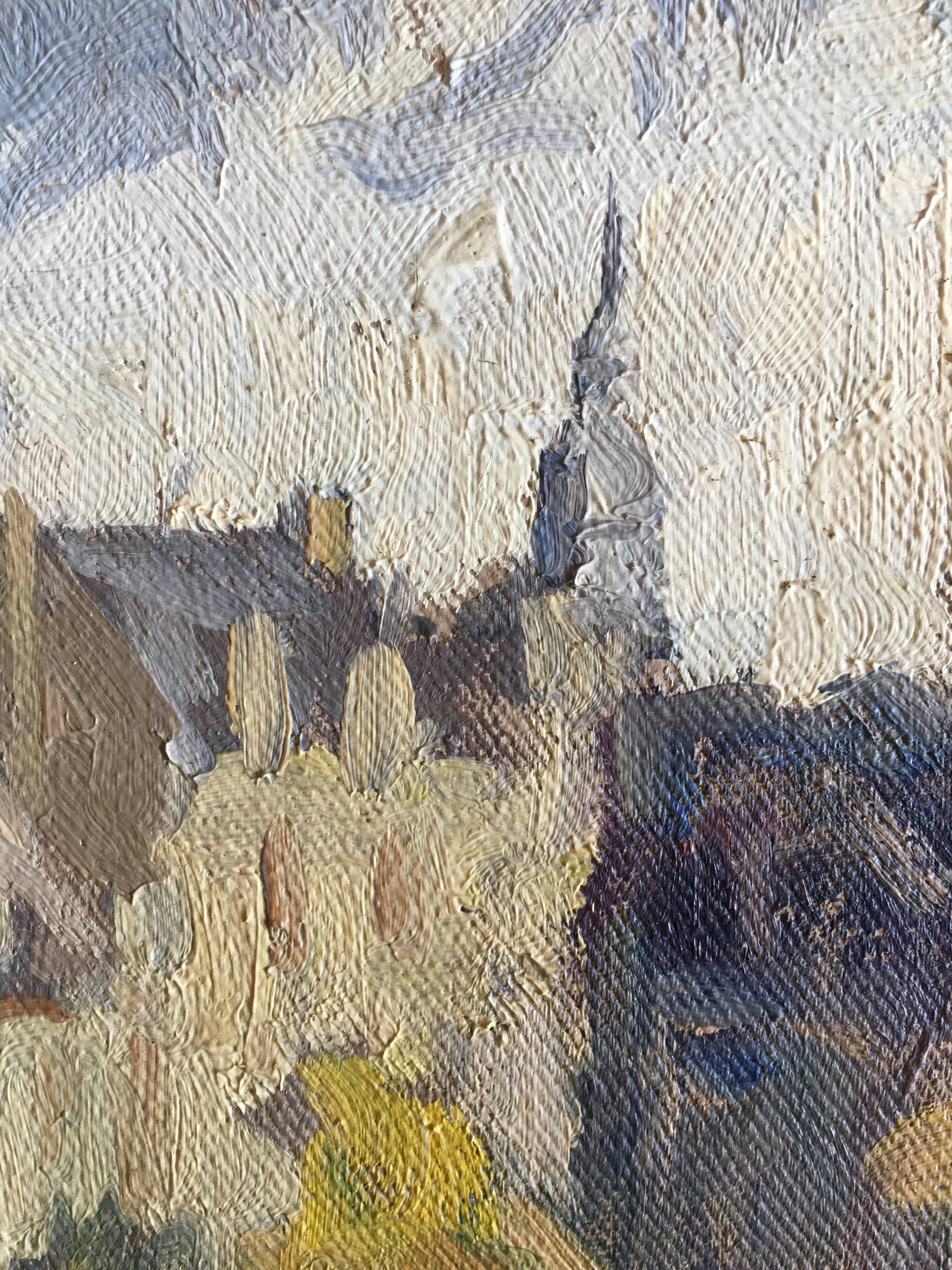 Painting ChristusKirche Mainz by Henri LAVOUÉ (1883-1972) in 1924