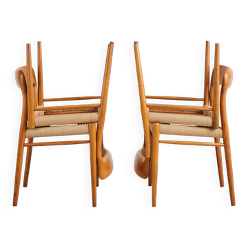 Lot de 4 chaises modèle 75 en chêne, Niels O. Møller, Danemark, années 50