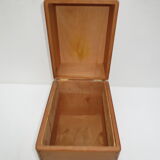 old mortised box in light varnished wood