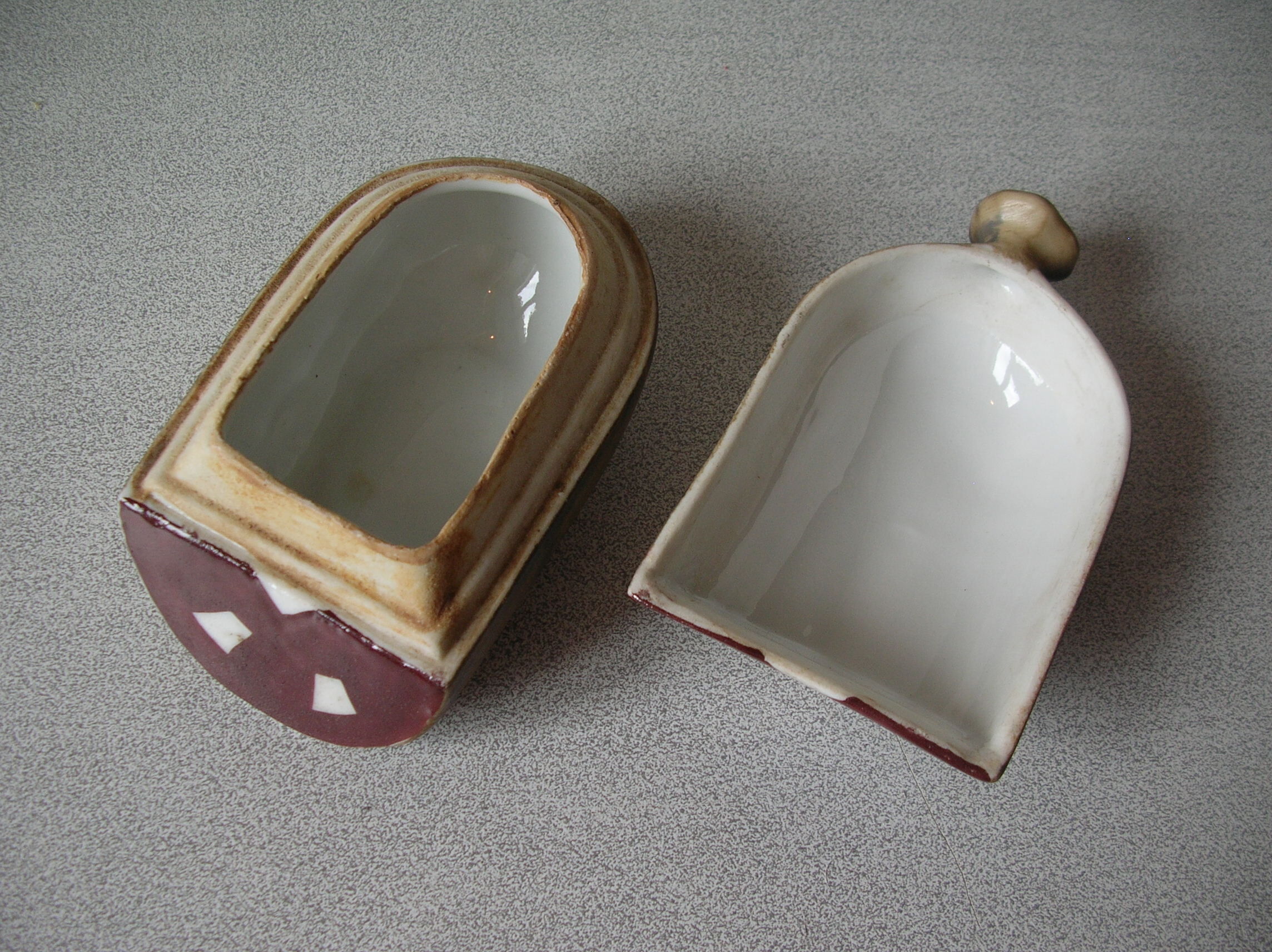 Former mustard maker Julien Mack Dijon in the shape of black pudding andouille Retro tableware