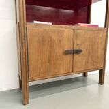 1950s Brazilian modernist library in exotic wood and lacquer.