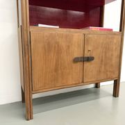 1950s Brazilian modernist library in exotic wood and lacquer.