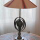 Wrought iron lamp with armillary sphere decorations