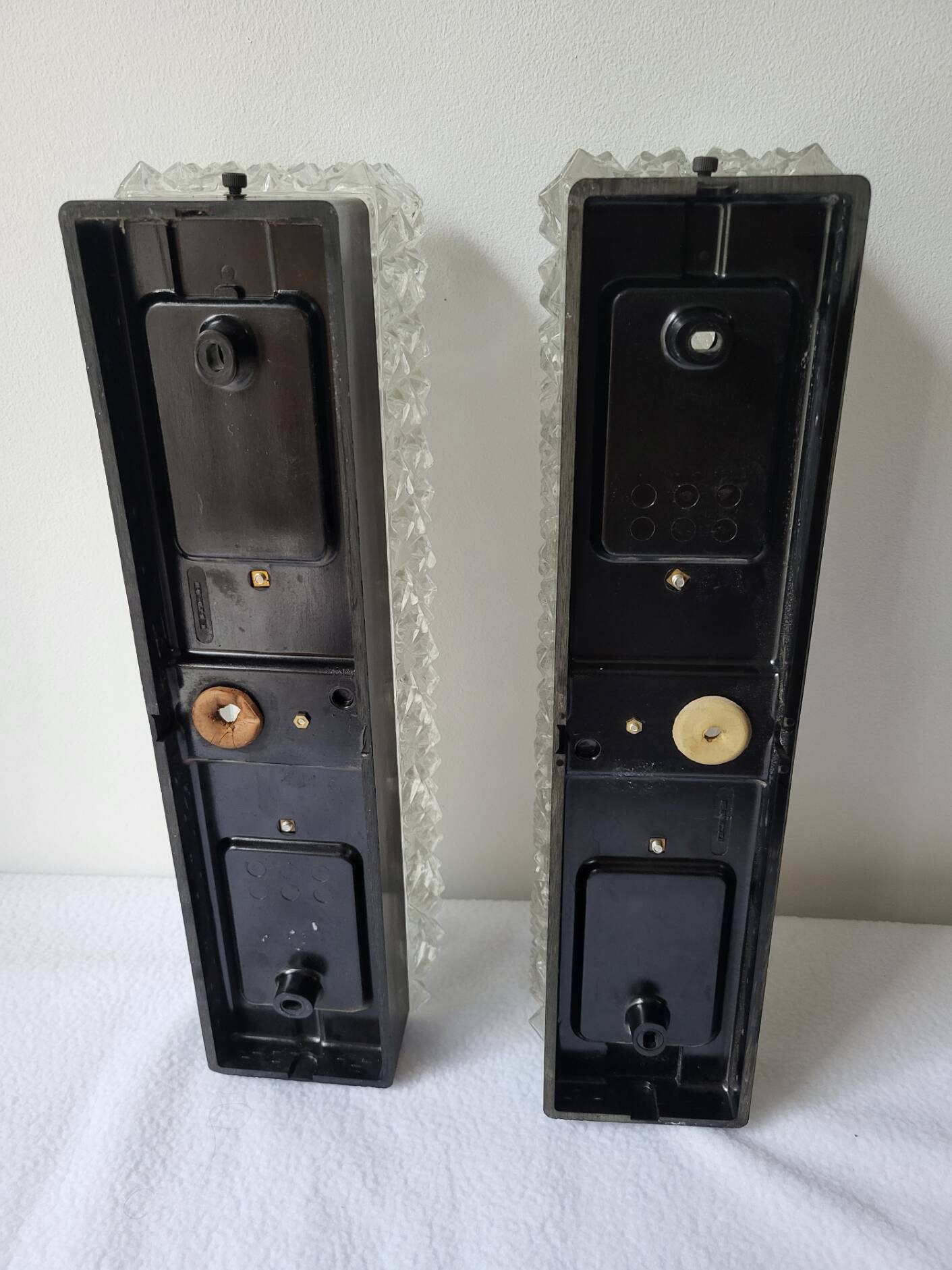 Erco Glass and Bakelite Wall Sconces 1960s, Set of 2 Vintage