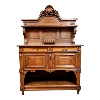 Imposing Napoleon III era buffet in solid walnut around 1850