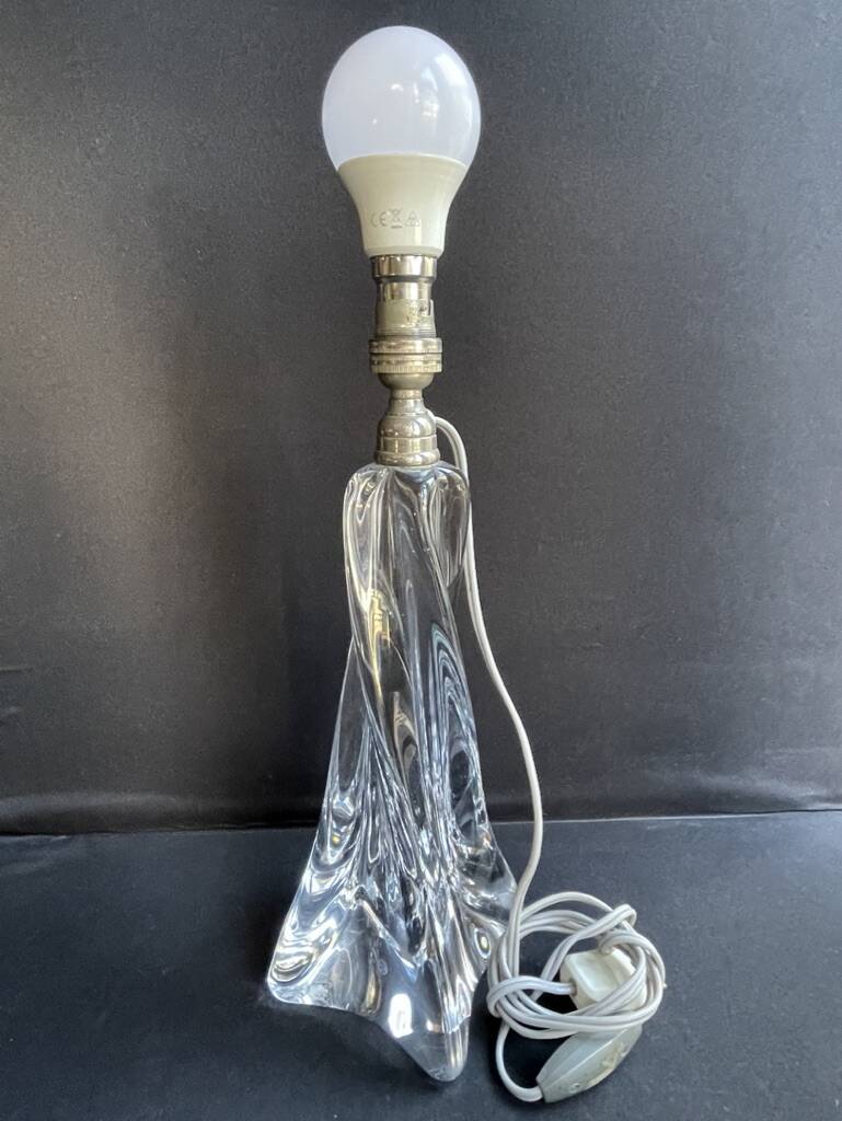 Large crystal lamp base stamped Baccarat