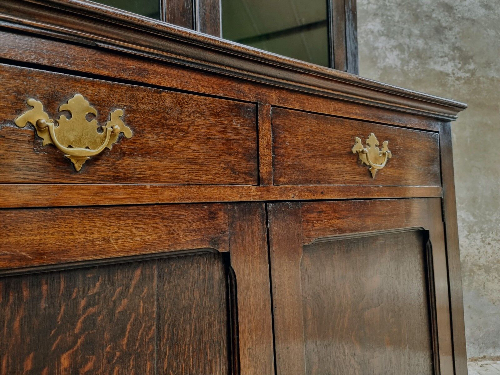 Antique china cabinet oak display cabinet English kitchen cabinet