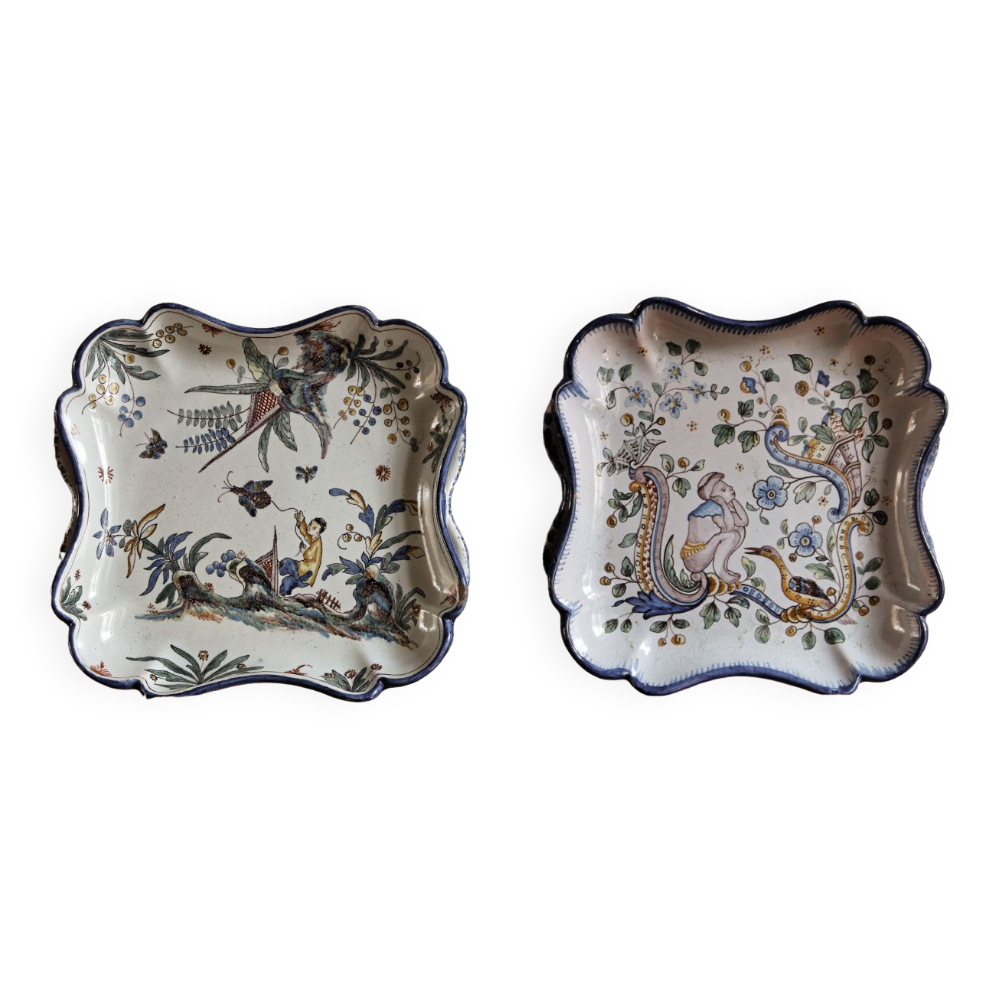 Pair of Nevers earthenware dishes