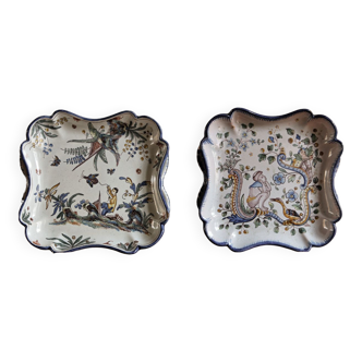 Pair of Nevers earthenware dishes