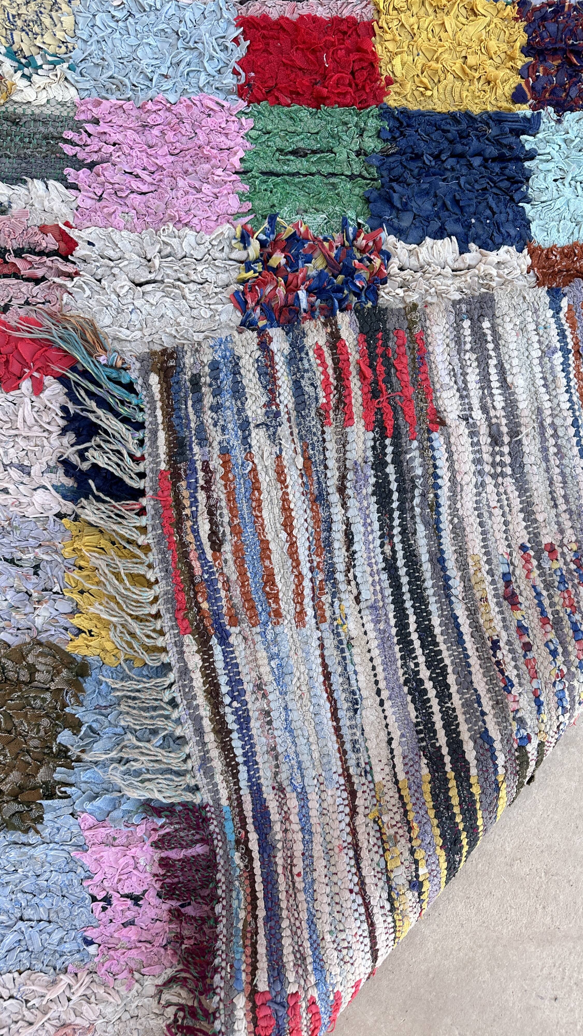 Moroccan carpet Boucherouite colored - 105 x 166 cm