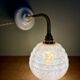 Vintage angled globe wall light in pink Clichy glass