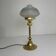 Ancienne lampe a poser laiton & verre vintage
