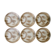 Set of 6 flat plates, fish shape, Sarreguemines France