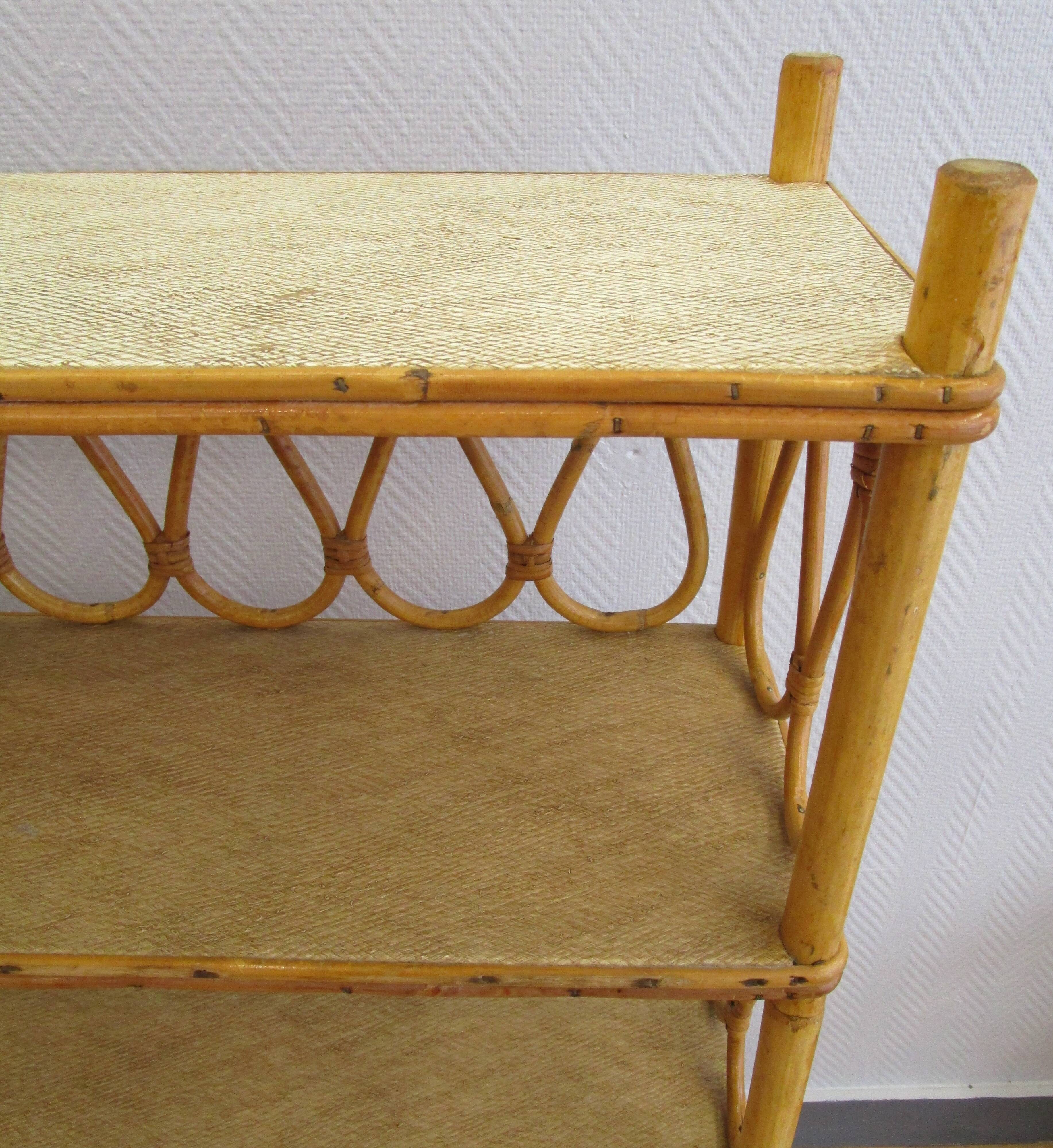 Rattan shelf 50s 60s