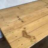 Solid wood farmhouse table, stripped and varnished