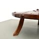 Brutalist Circular Coffee Table in Solid Wood – Brazilian Folk Art