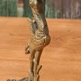 Bronze candlesticks, heron, Orientalist Art Deco